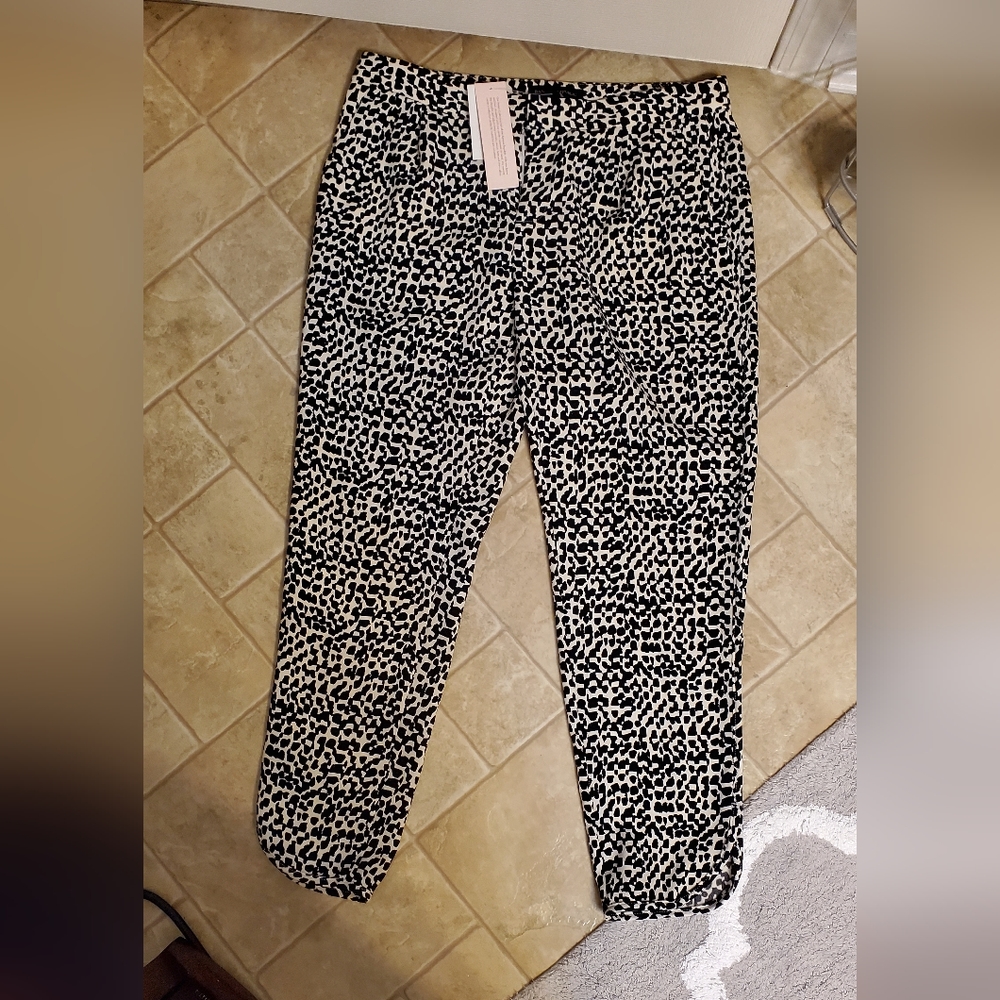 Banana Republic Satin Print Ankle Pant 2 petite